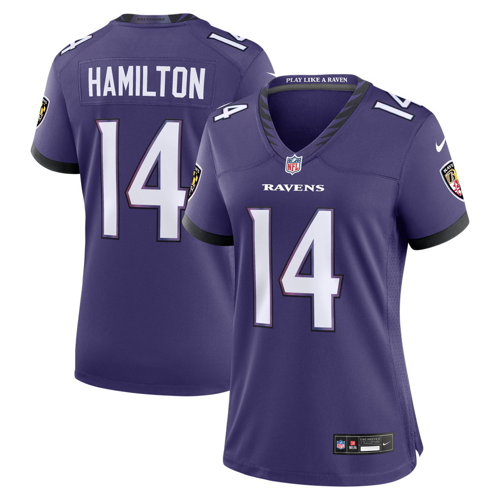 Women's Baltimore Ravens Kyle Hamilton Purple Team Game Jersey