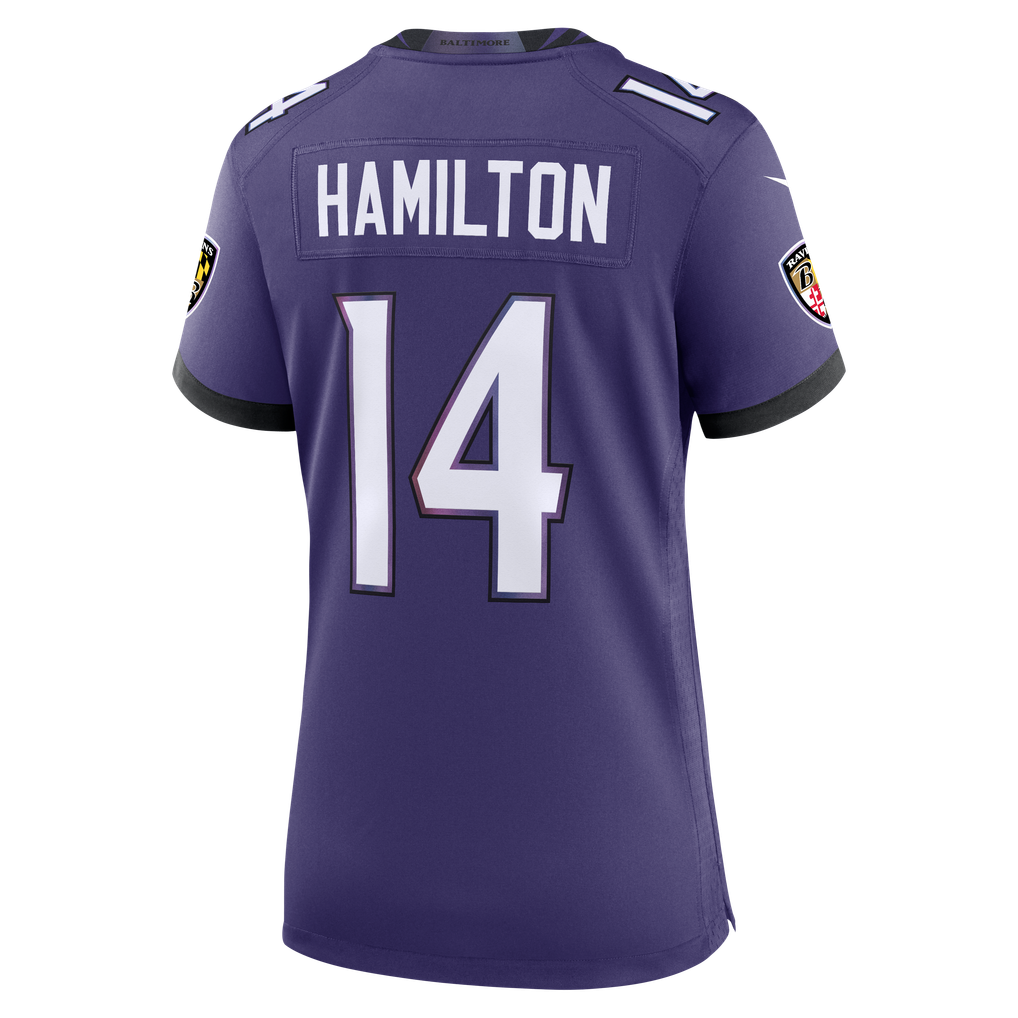 Women's Baltimore Ravens Kyle Hamilton Purple Team Game Jersey