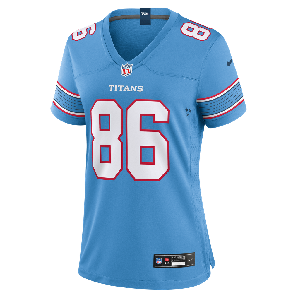 Women's Tennessee Titans Kylen Granson Light Blue Team Game Jersey