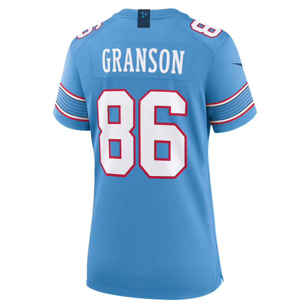 Women's Tennessee Titans Kylen Granson Light Blue Team Game Jersey