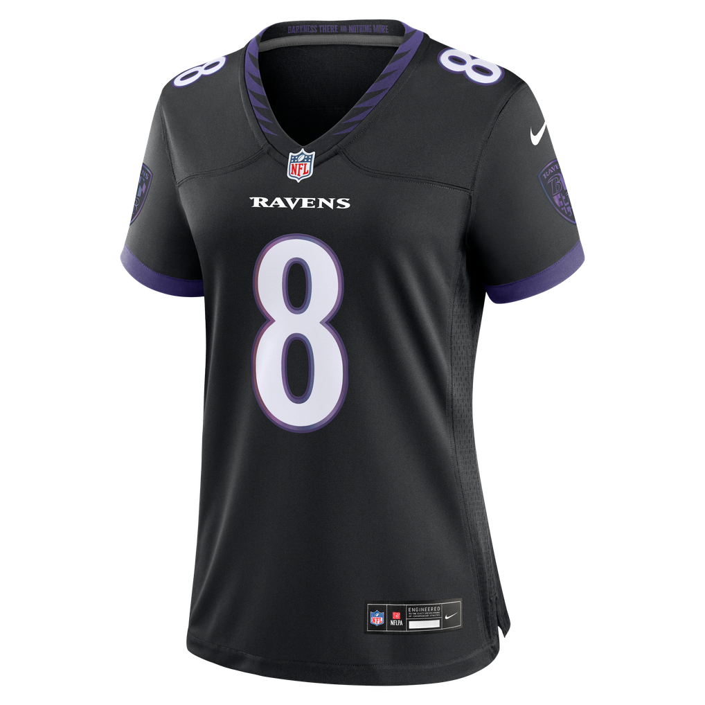 Women's Baltimore Ravens Lamar Jackson Black Alternate Game Jersey