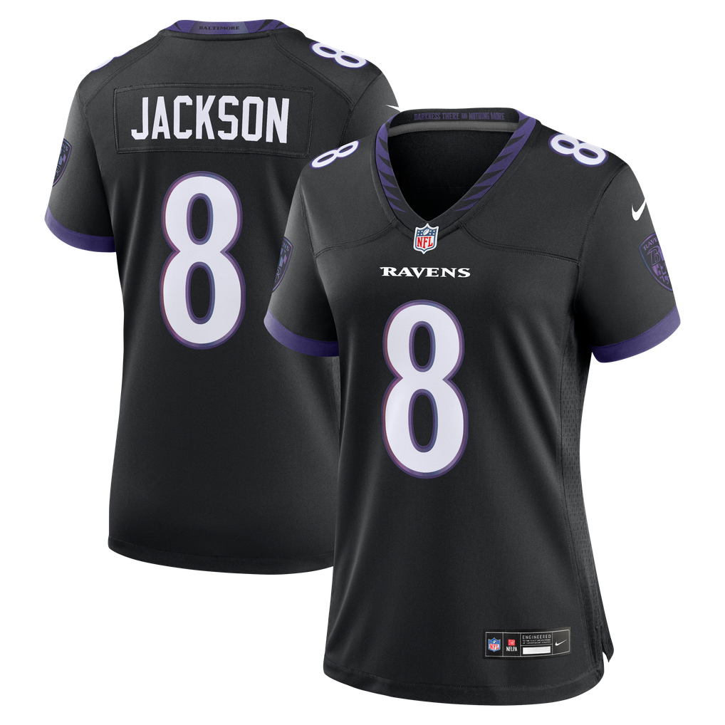 Women's Baltimore Ravens Lamar Jackson Black Alternate Game Jersey