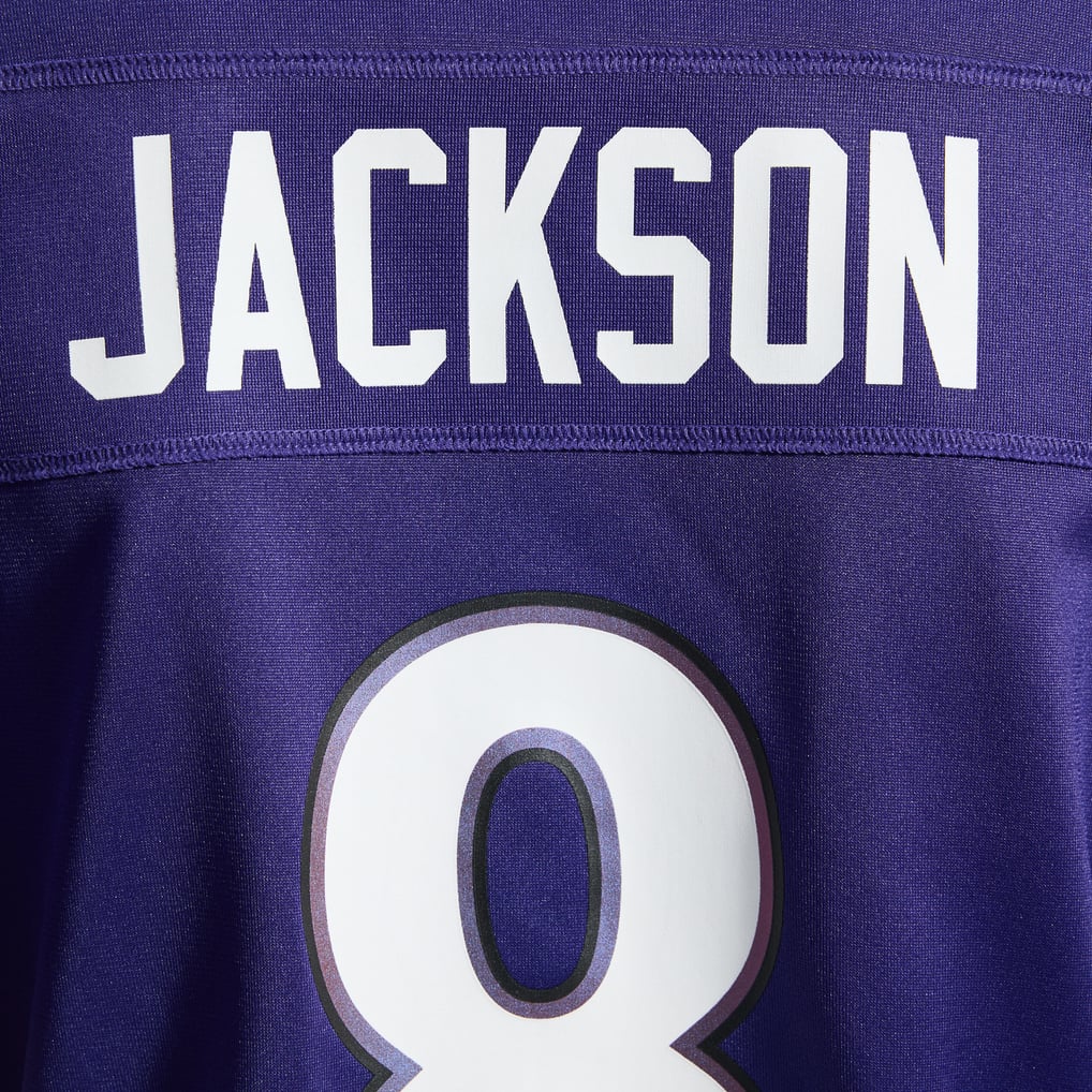 Women's Baltimore Ravens Lamar Jackson Purple Team Game Jersey
