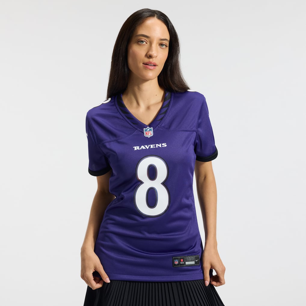 Women's Baltimore Ravens Lamar Jackson Purple Team Game Jersey