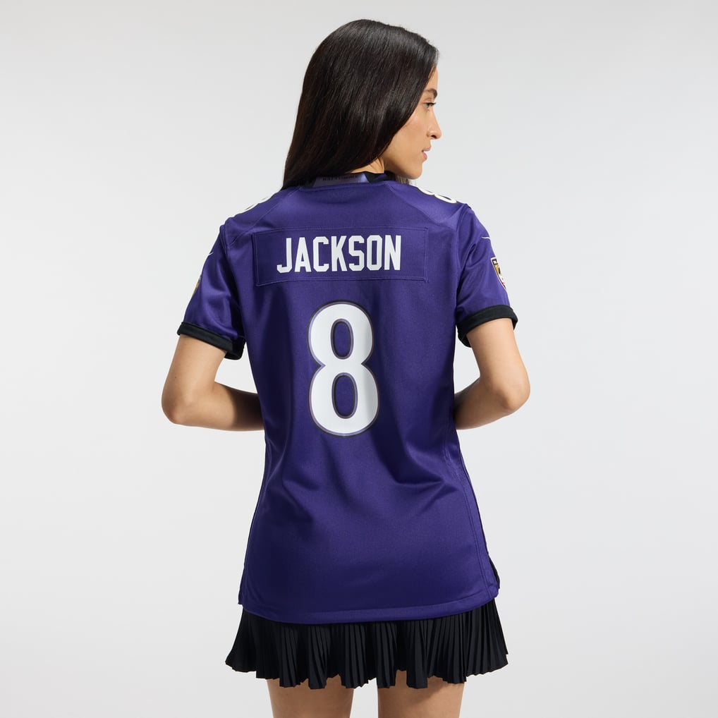 Women's Baltimore Ravens Lamar Jackson Purple Team Game Jersey