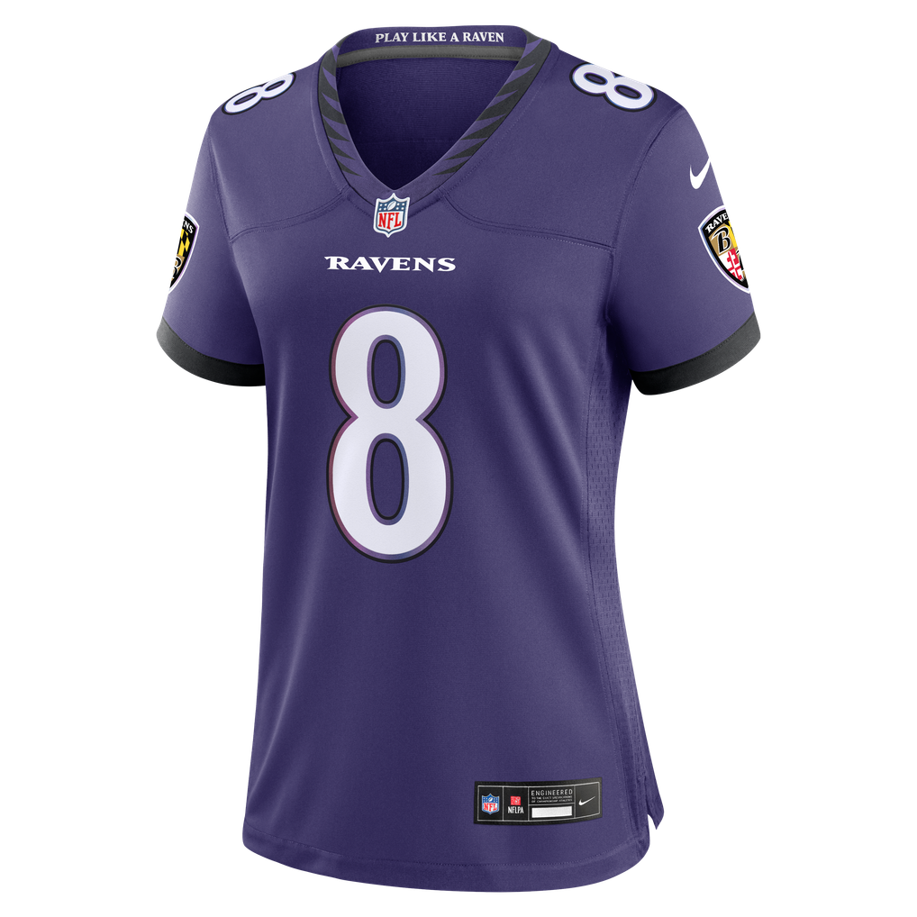Women's Baltimore Ravens Lamar Jackson Purple Team Game Jersey