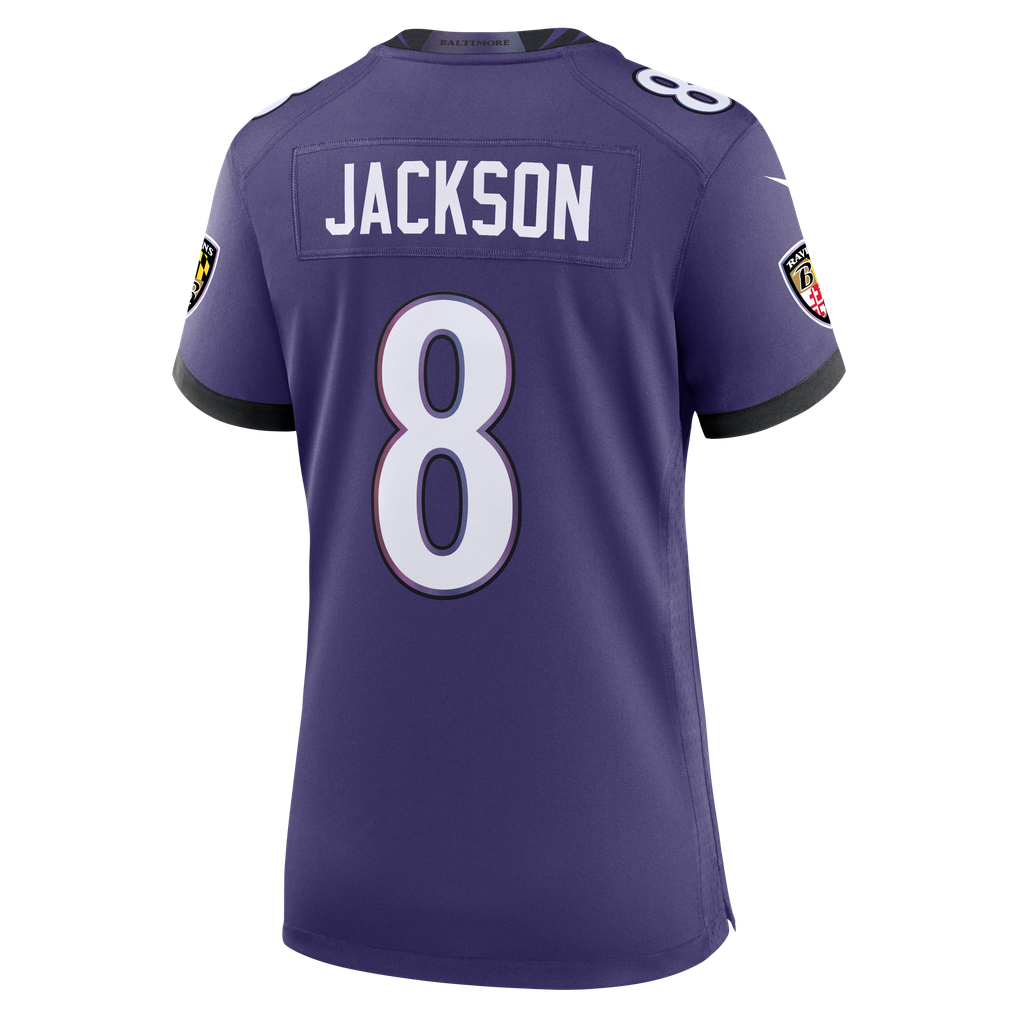 Women's Baltimore Ravens Lamar Jackson Purple Team Game Jersey