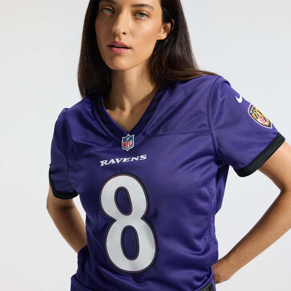 Women's Baltimore Ravens Lamar Jackson Purple Team Game Jersey