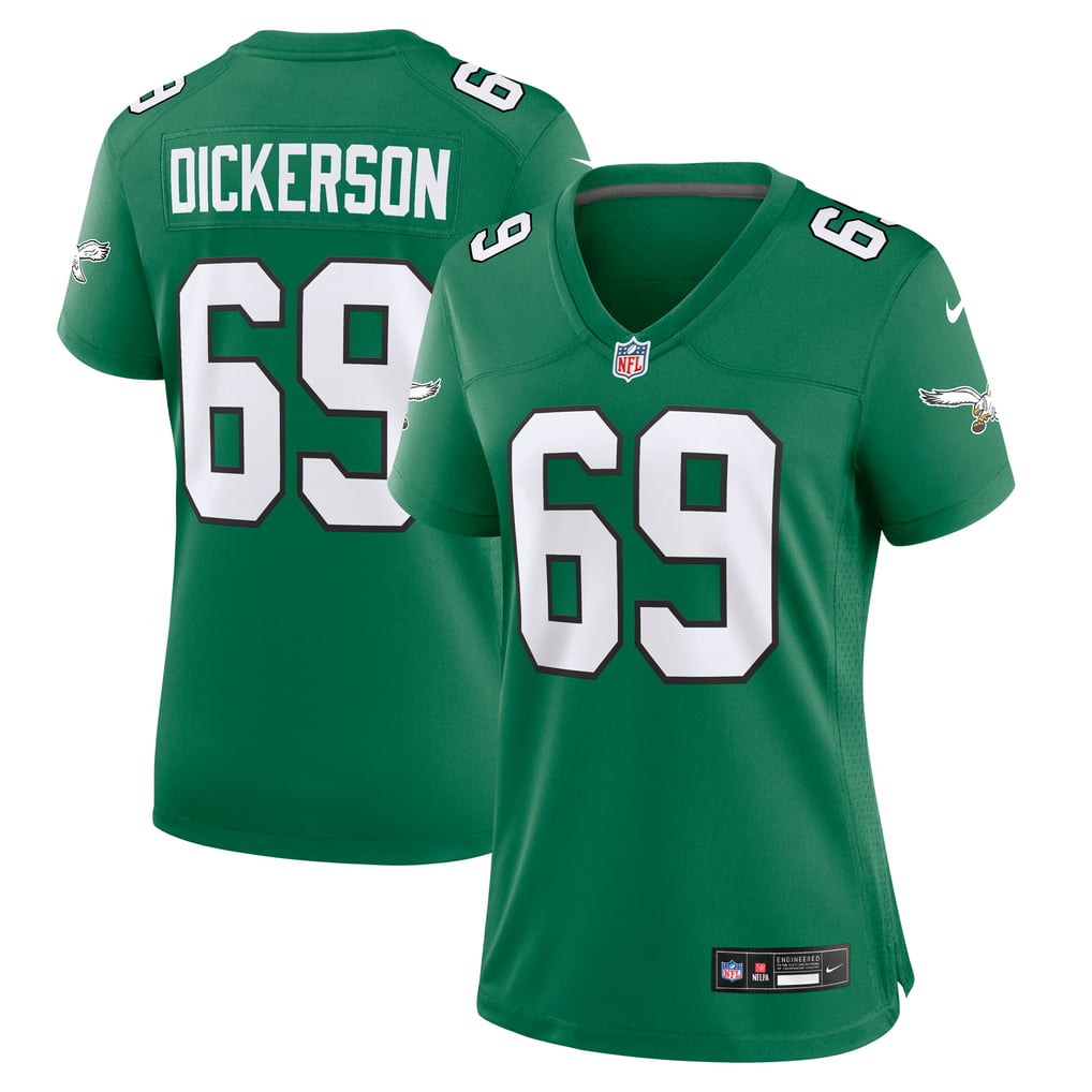 Women's Philadelphia Eagles Landon Dickerson Kelly Green Alternate Game Jersey
