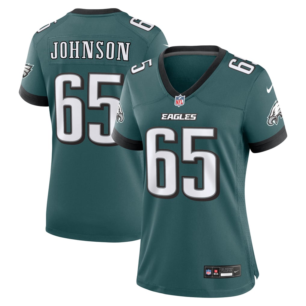 Women's Philadelphia Eagles Lane Johnson Midnight Green Team Game Jersey