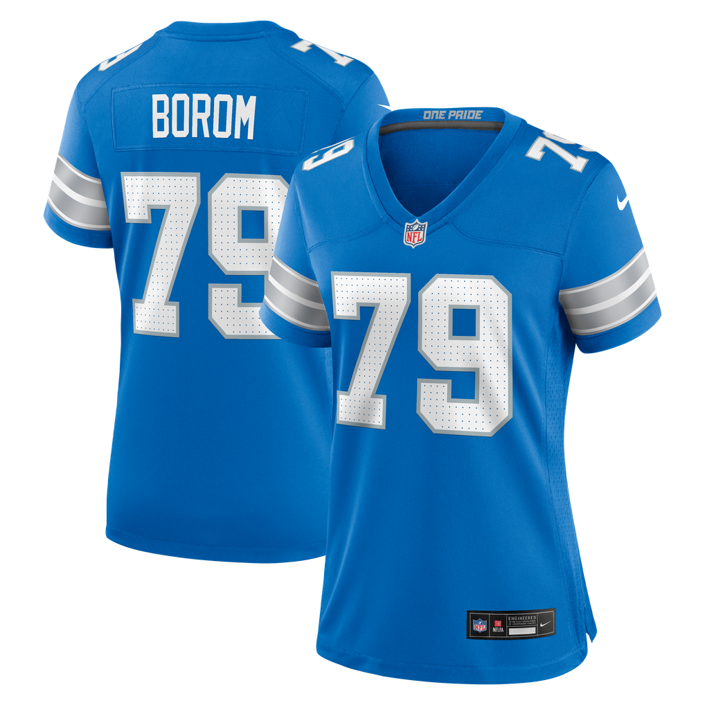 Women's Detroit Lions Larry Borom Blue Team Game Jersey