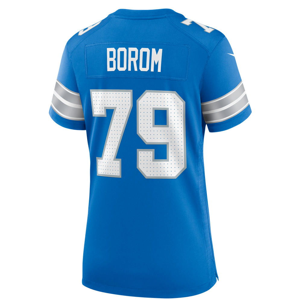 Women's Detroit Lions Larry Borom Blue Team Game Jersey