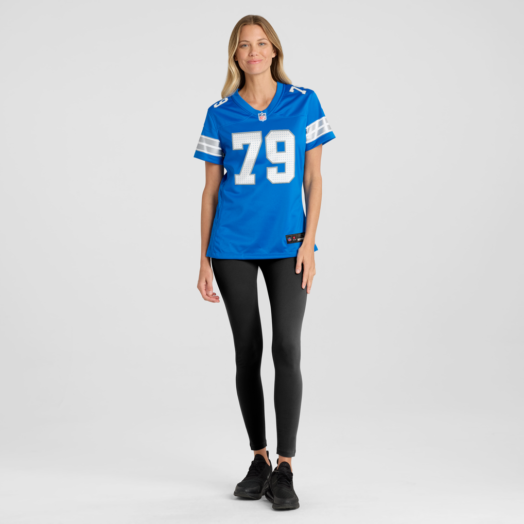 Women's Detroit Lions Larry Borom Blue Team Game Jersey