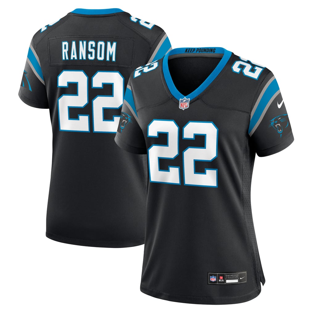 Women's Carolina Panthers Lathan Ransom Black Team Game Jersey