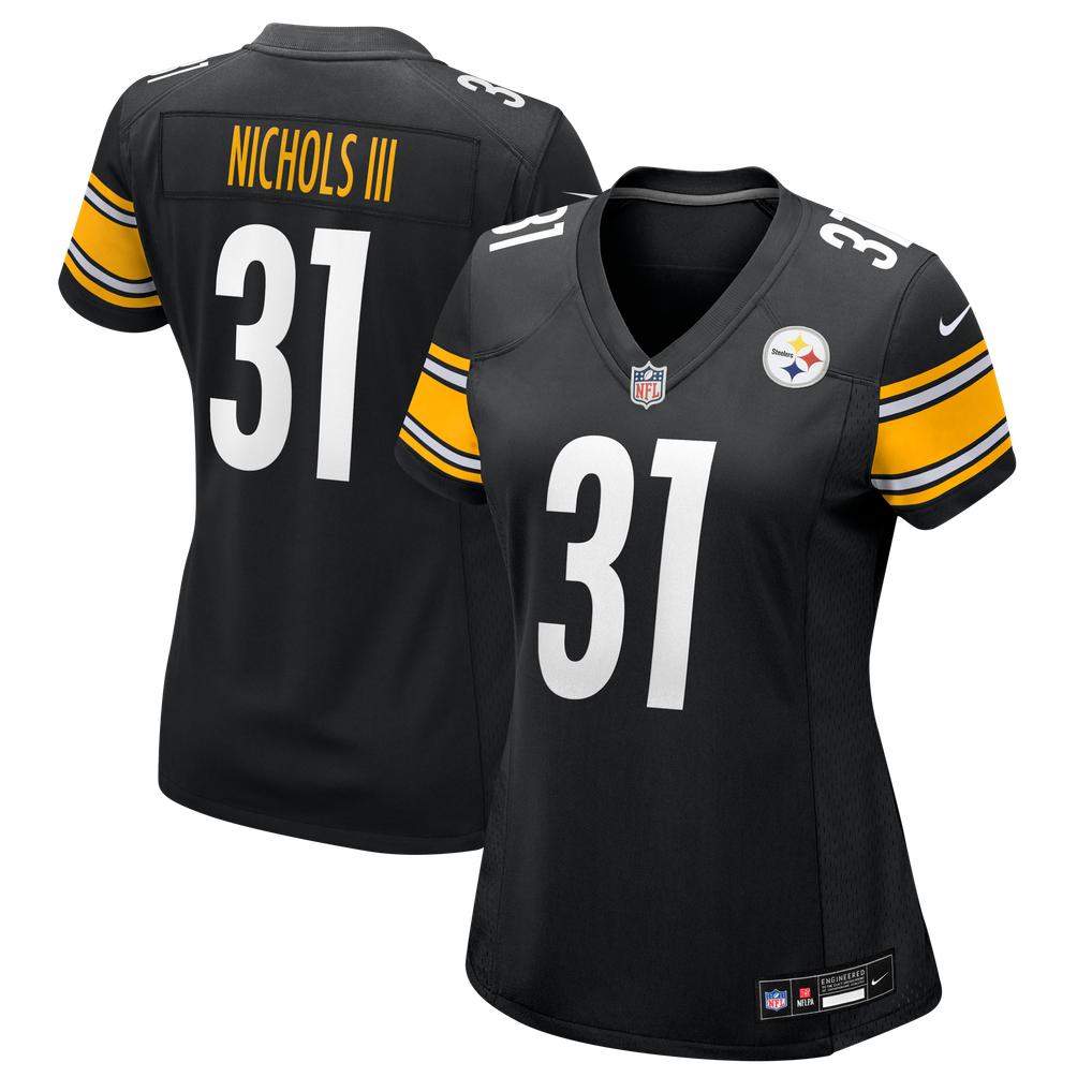 Women's Pittsburgh Steelers Lew Nichols III Black Team Game Jersey