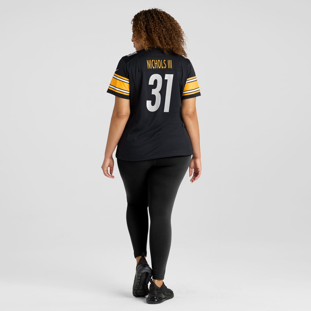 Women's Pittsburgh Steelers Lew Nichols III Black Team Game Jersey