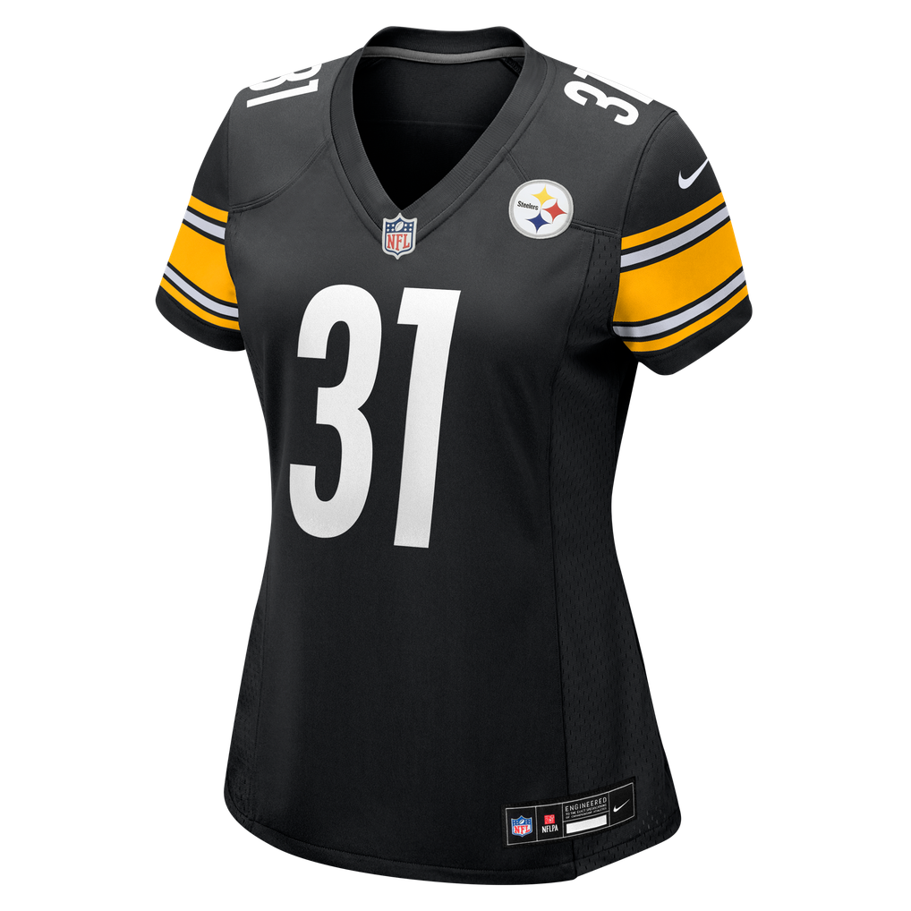 Women's Pittsburgh Steelers Lew Nichols III Black Team Game Jersey