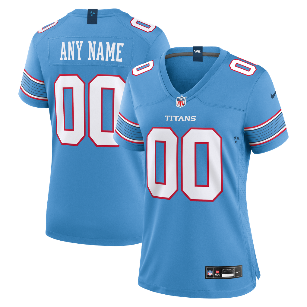Women's Tennessee Titans Light Blue Game Custom Jersey