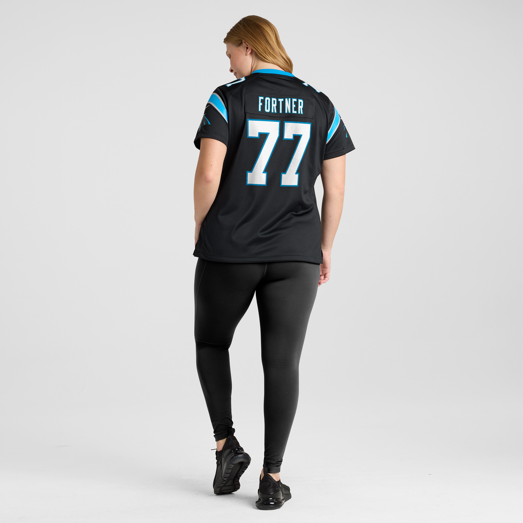 Women's Carolina Panthers Luke Fortner Black Team Game Jersey