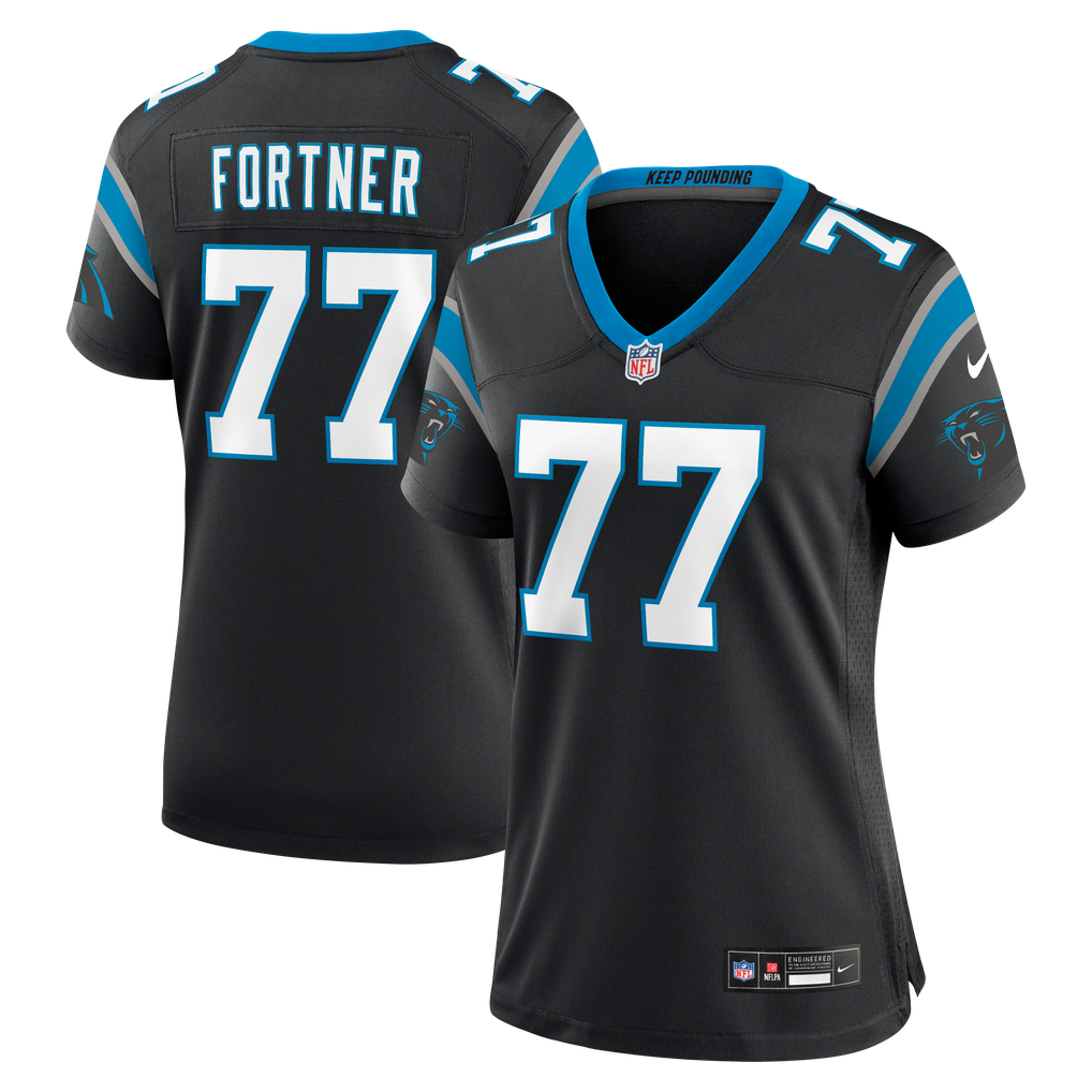 Women's Carolina Panthers Luke Fortner Black Team Game Jersey