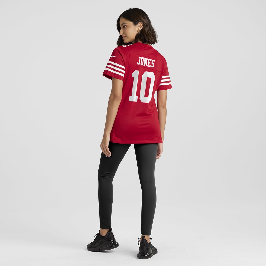 Women's San Francisco 49ers Mac Jones Scarlet Team Game Jersey