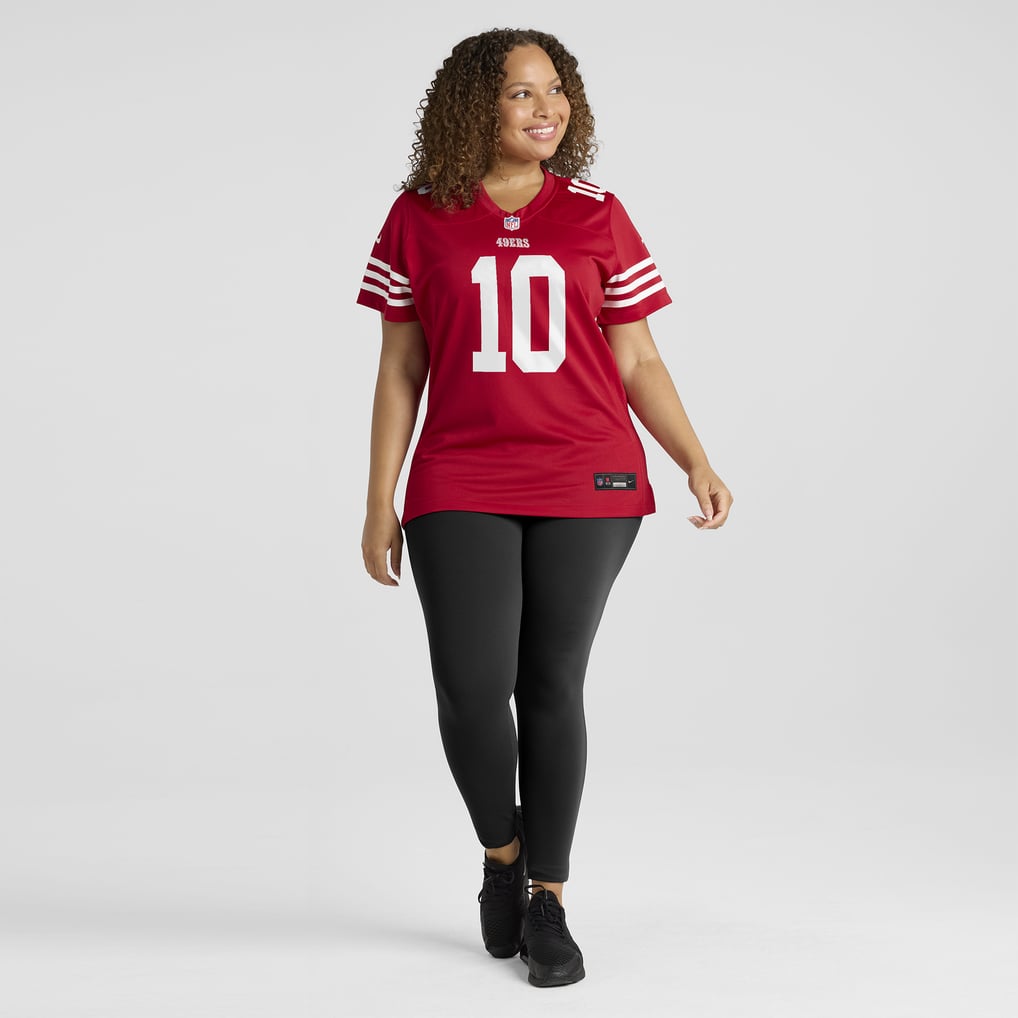 Women's San Francisco 49ers Mac Jones Scarlet Team Game Jersey