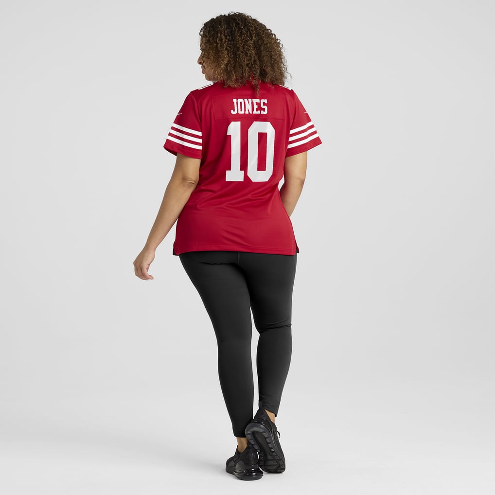 Women's San Francisco 49ers Mac Jones Scarlet Team Game Jersey