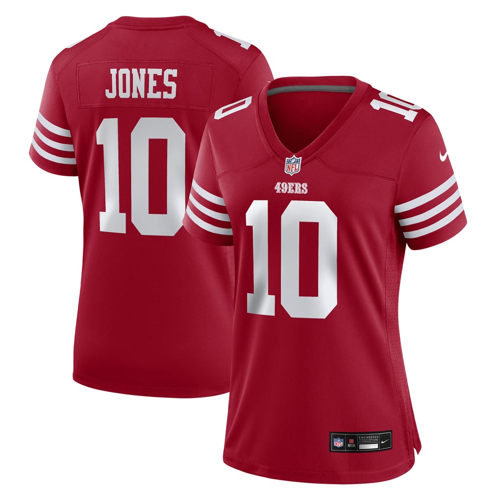 Women's San Francisco 49ers Mac Jones Scarlet Team Game Jersey