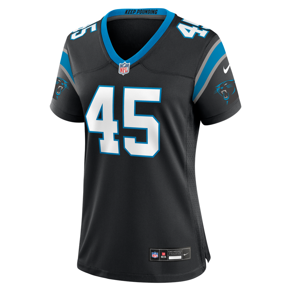 Women's Carolina Panthers Maema Njongmeta Black Team Game Jersey