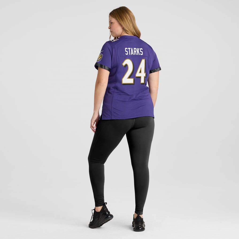 Women's Baltimore Ravens Malaki Starks Purple Team Game Jersey