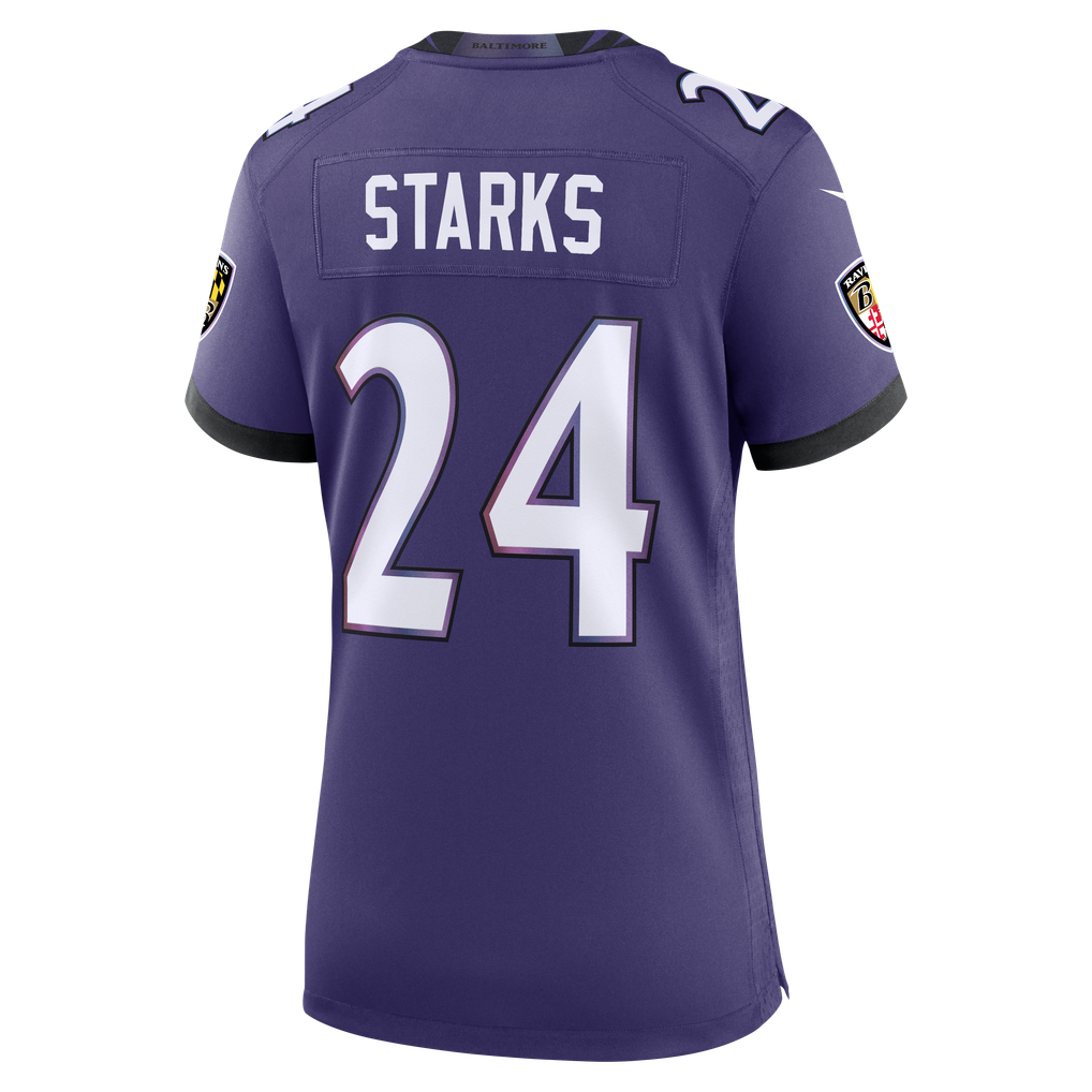 Women's Baltimore Ravens Malaki Starks Purple Team Game Jersey