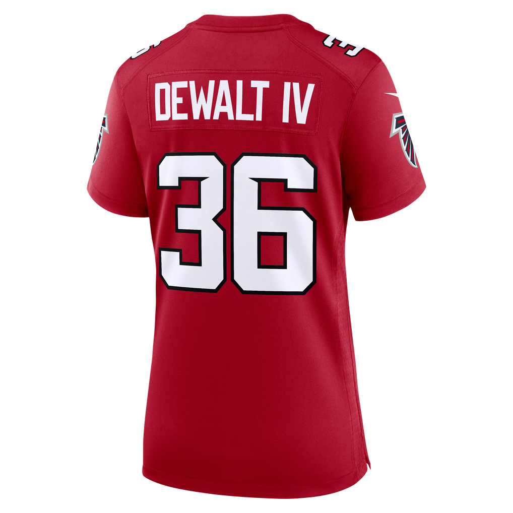 Women's Atlanta Falcons Malcolm DeWalt IV Red Team Game Jersey