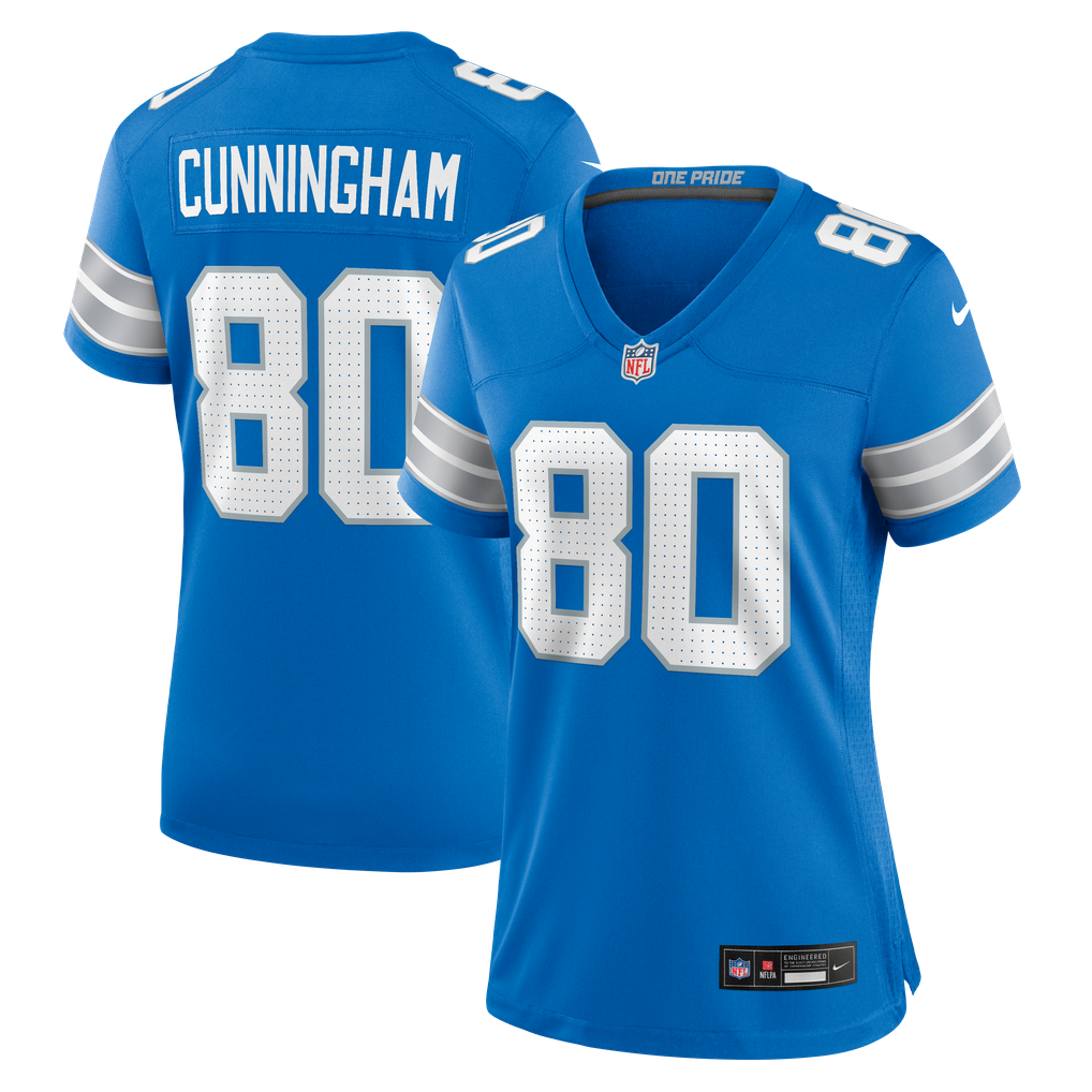 Women's Detroit Lions Malik Cunningham Blue Team Game Jersey