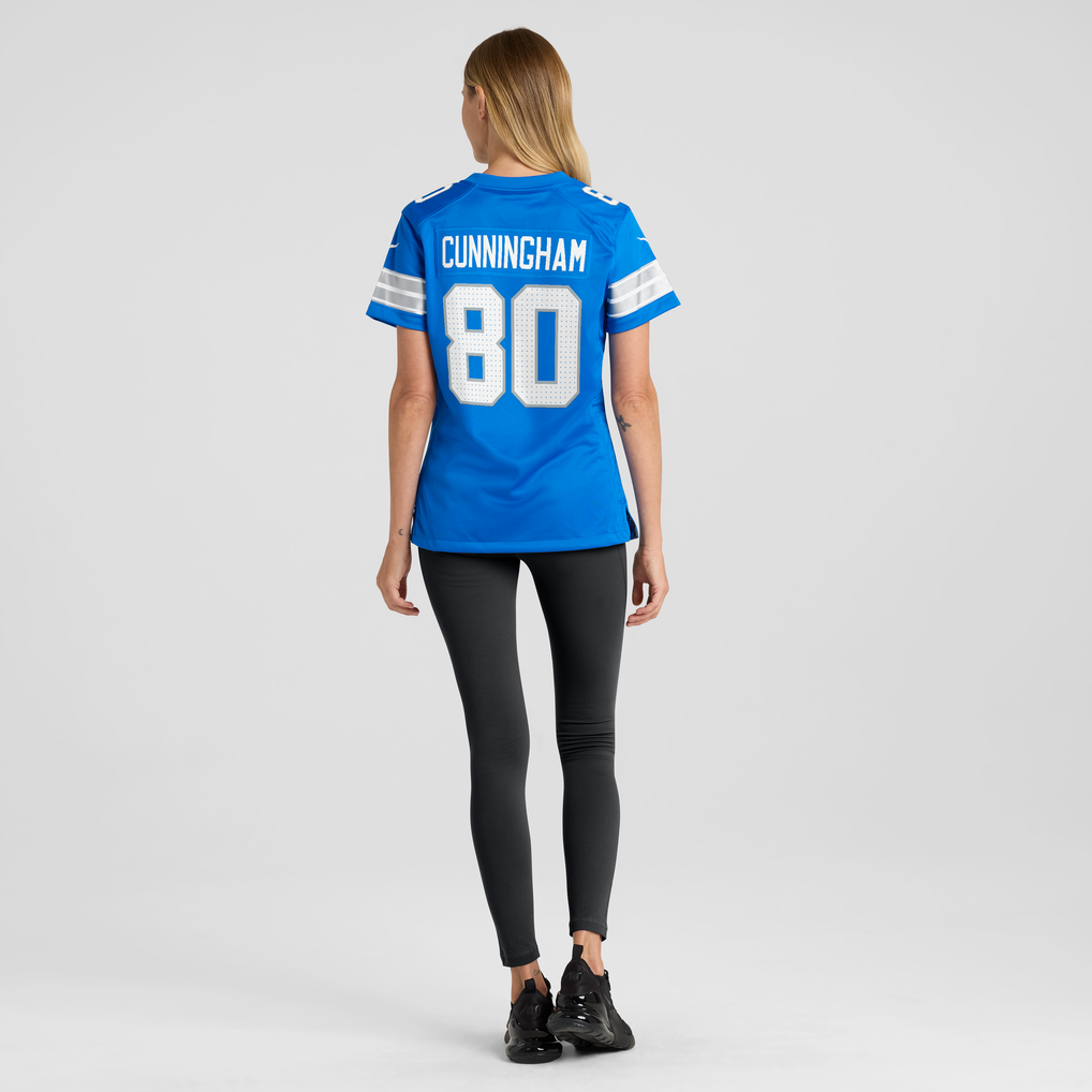 Women's Detroit Lions Malik Cunningham Blue Team Game Jersey