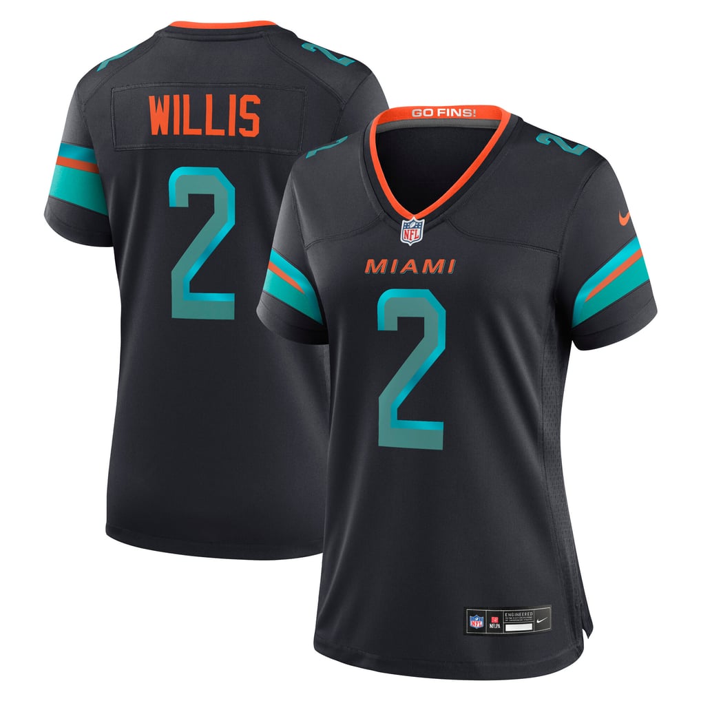 Women's Miami Dolphins Malik Willis Pitch Blue Rivalries Collection Game Jersey