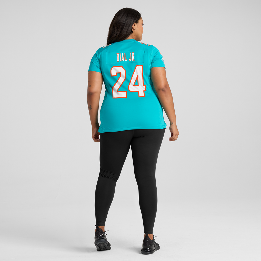Women's Miami Dolphins Marcellas Dial Jr. Aqua Team Game Jersey