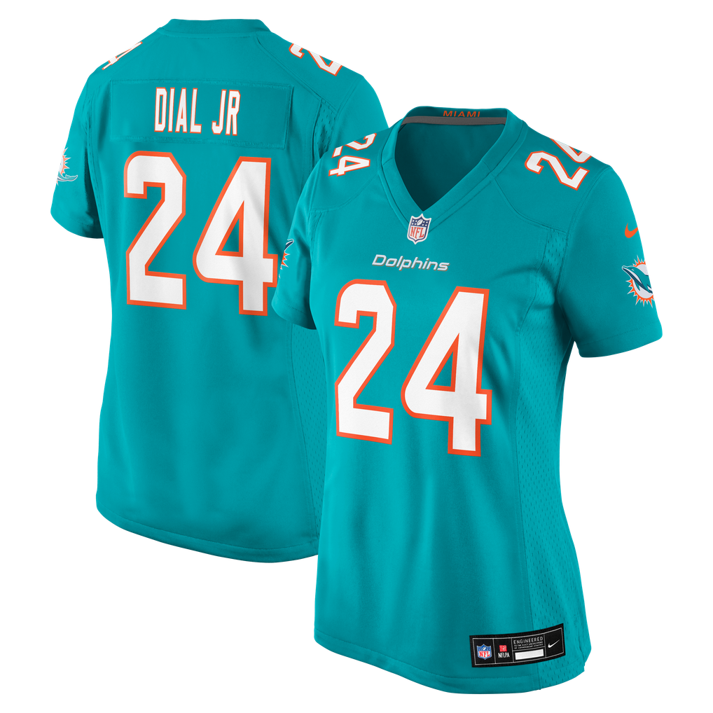 Women's Miami Dolphins Marcellas Dial Jr. Aqua Team Game Jersey