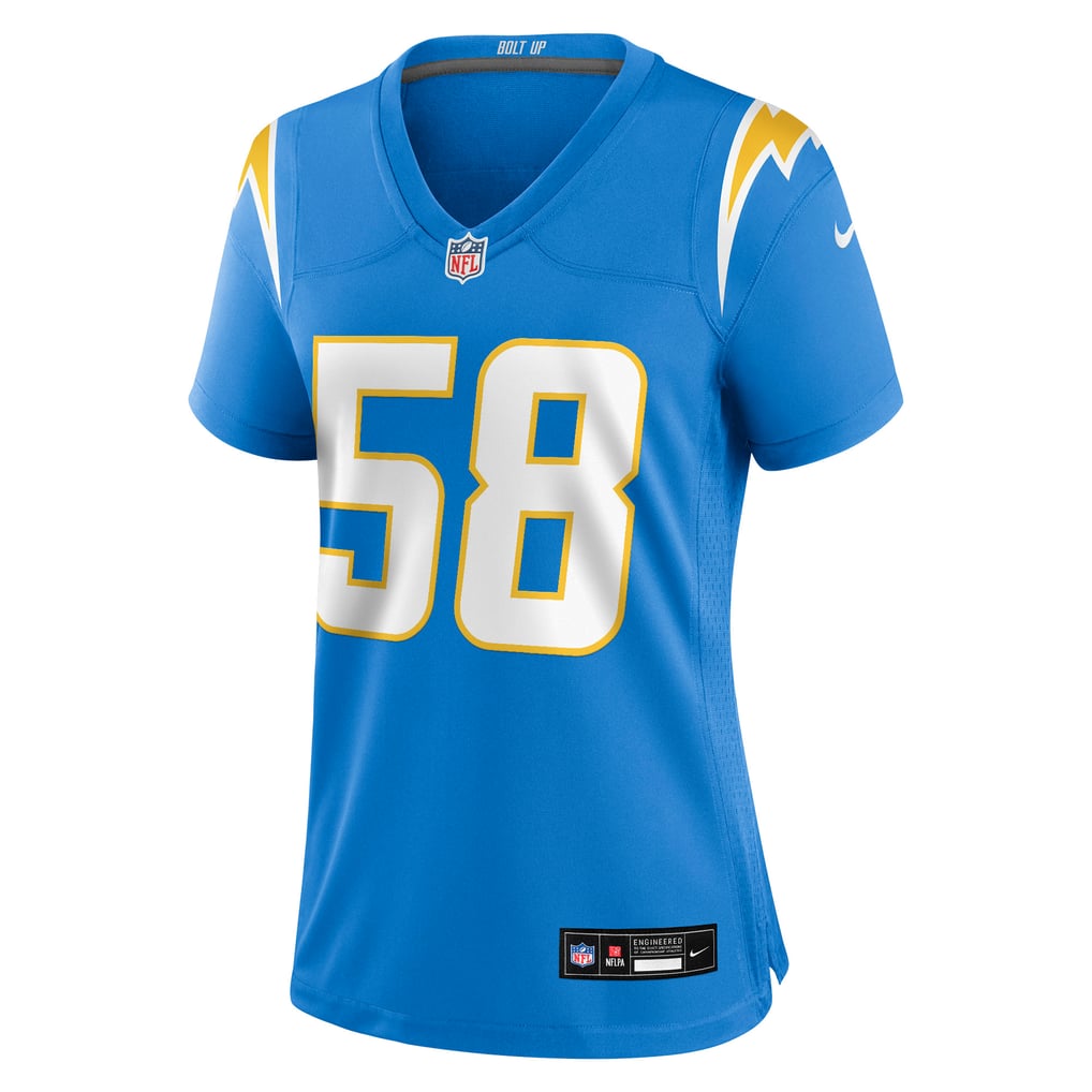 Women's Los Angeles Chargers Marlowe Wax Powder Blue Team Game Jersey