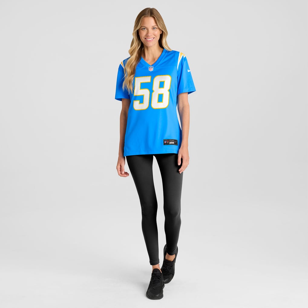 Women's Los Angeles Chargers Marlowe Wax Powder Blue Team Game Jersey