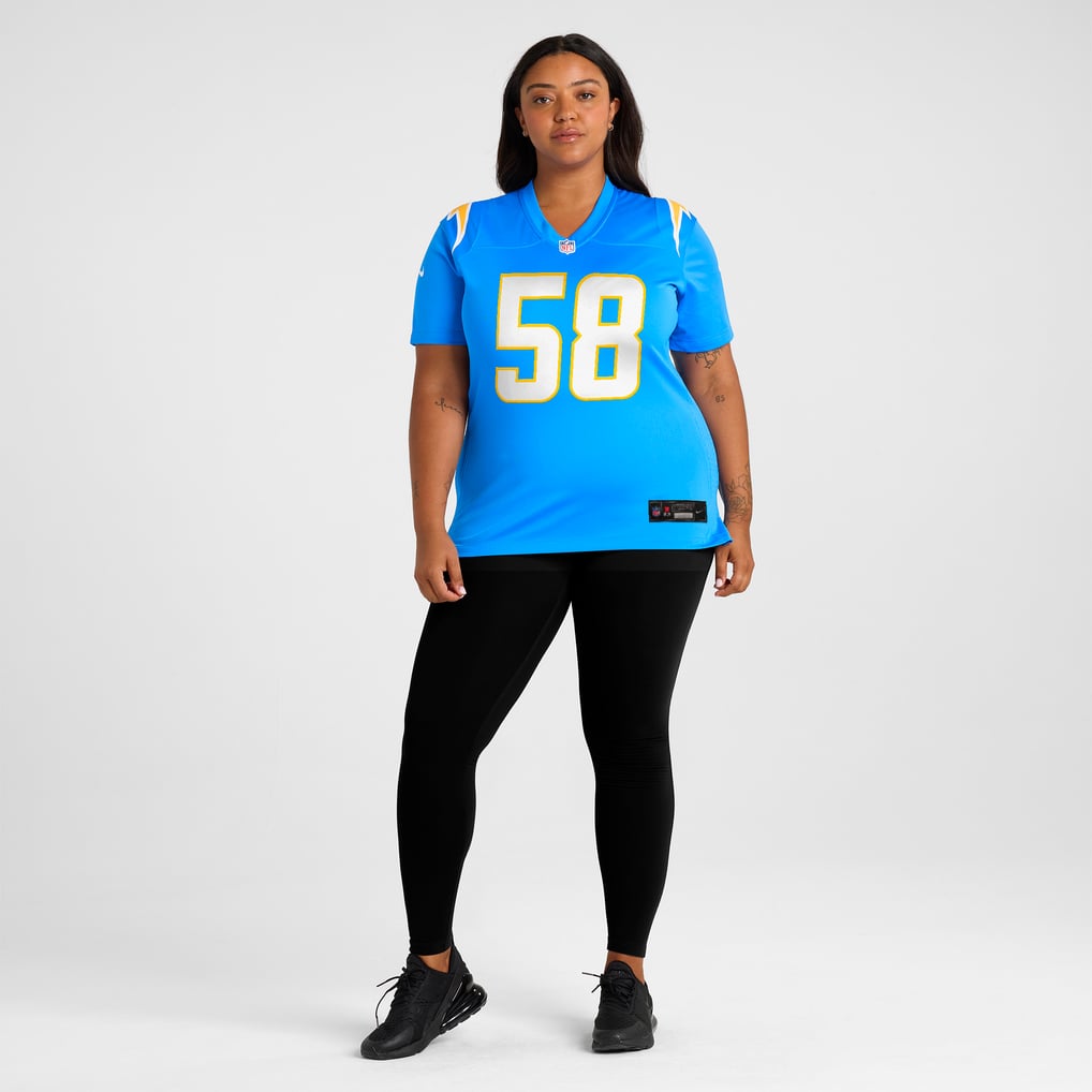 Women's Los Angeles Chargers Marlowe Wax Powder Blue Team Game Jersey