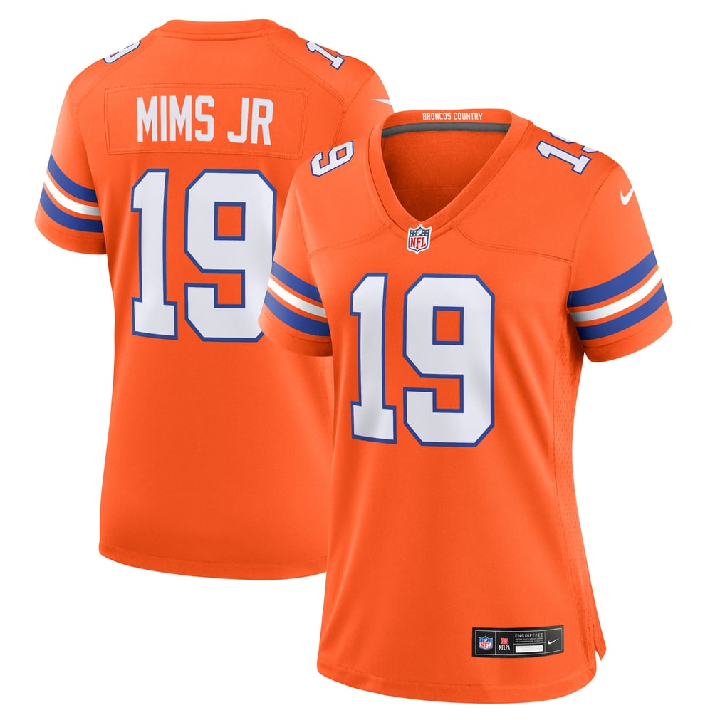 Women's Denver Broncos Marvin Mims Jr Orange Mile High Collection 1977 Throwback Player Game Jersey