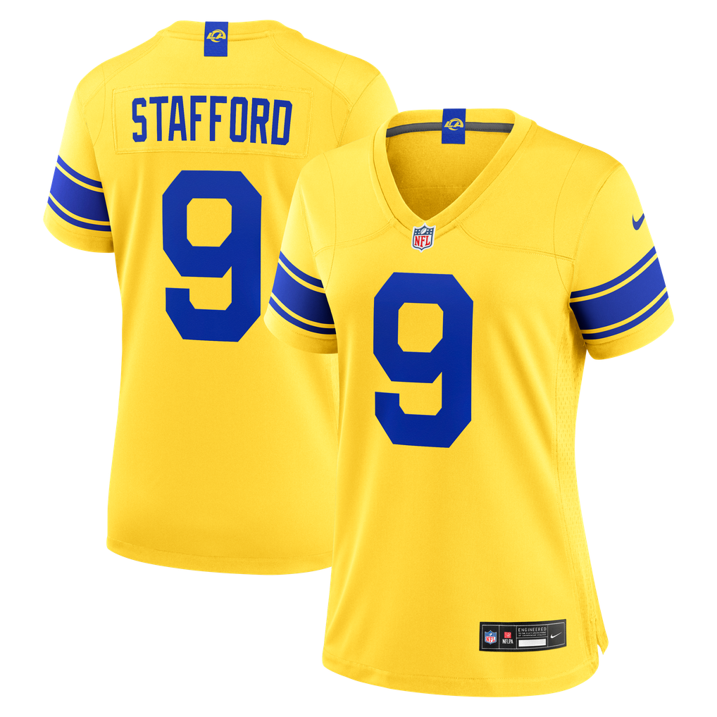 Women's Los Angeles Rams Matthew Stafford Classic Sol Game Jersey