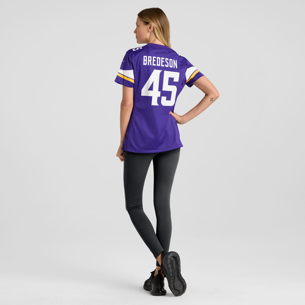 Women's Minnesota Vikings Max Bredeson Purple Team Game Jersey