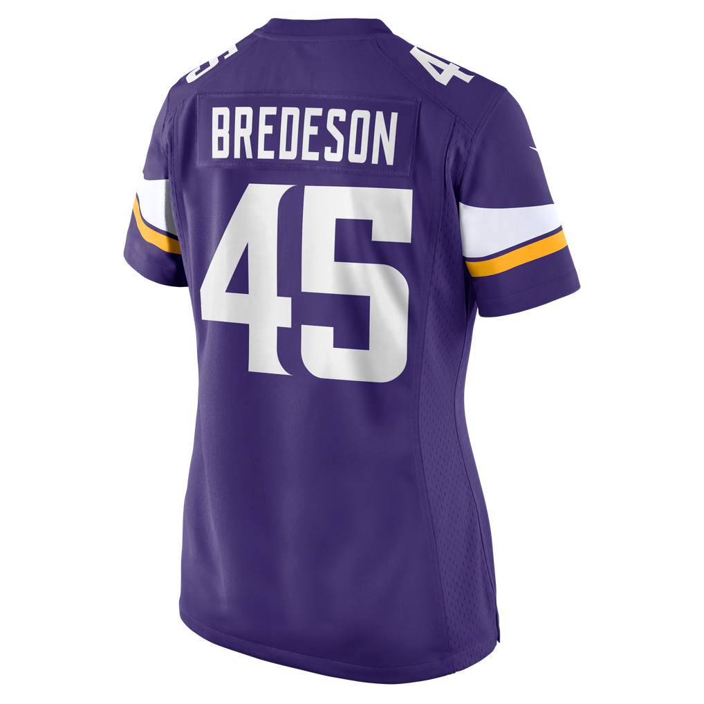 Women's Minnesota Vikings Max Bredeson Purple Team Game Jersey