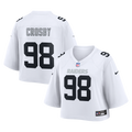 Women's Las Vegas Raiders Maxx Crosby White Cropped Fashion Game Jersey