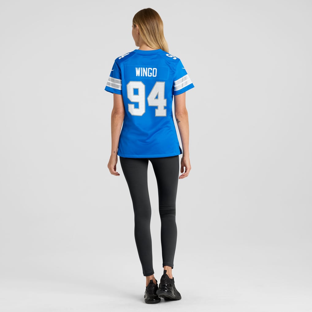Women's Detroit Lions Mekhi Wingo Blue Team Game Jersey