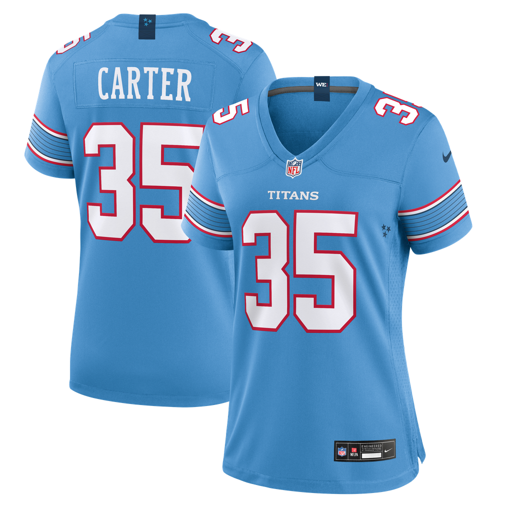 Women's Tennessee Titans Michael Carter Light Blue Team Game Jersey