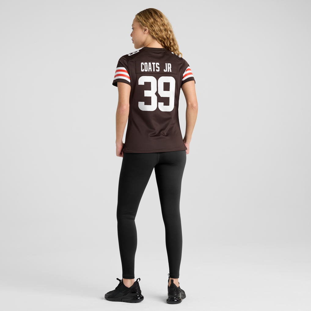 Women's Cleveland Browns Michael Coats Jr. Brown Team Game Jersey