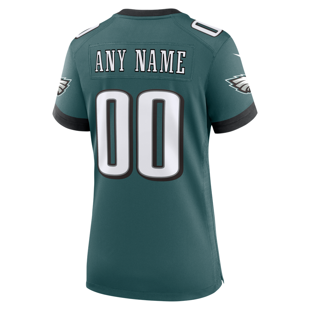Women's Philadelphia Eagles Midnight Green Team Custom Game Jersey