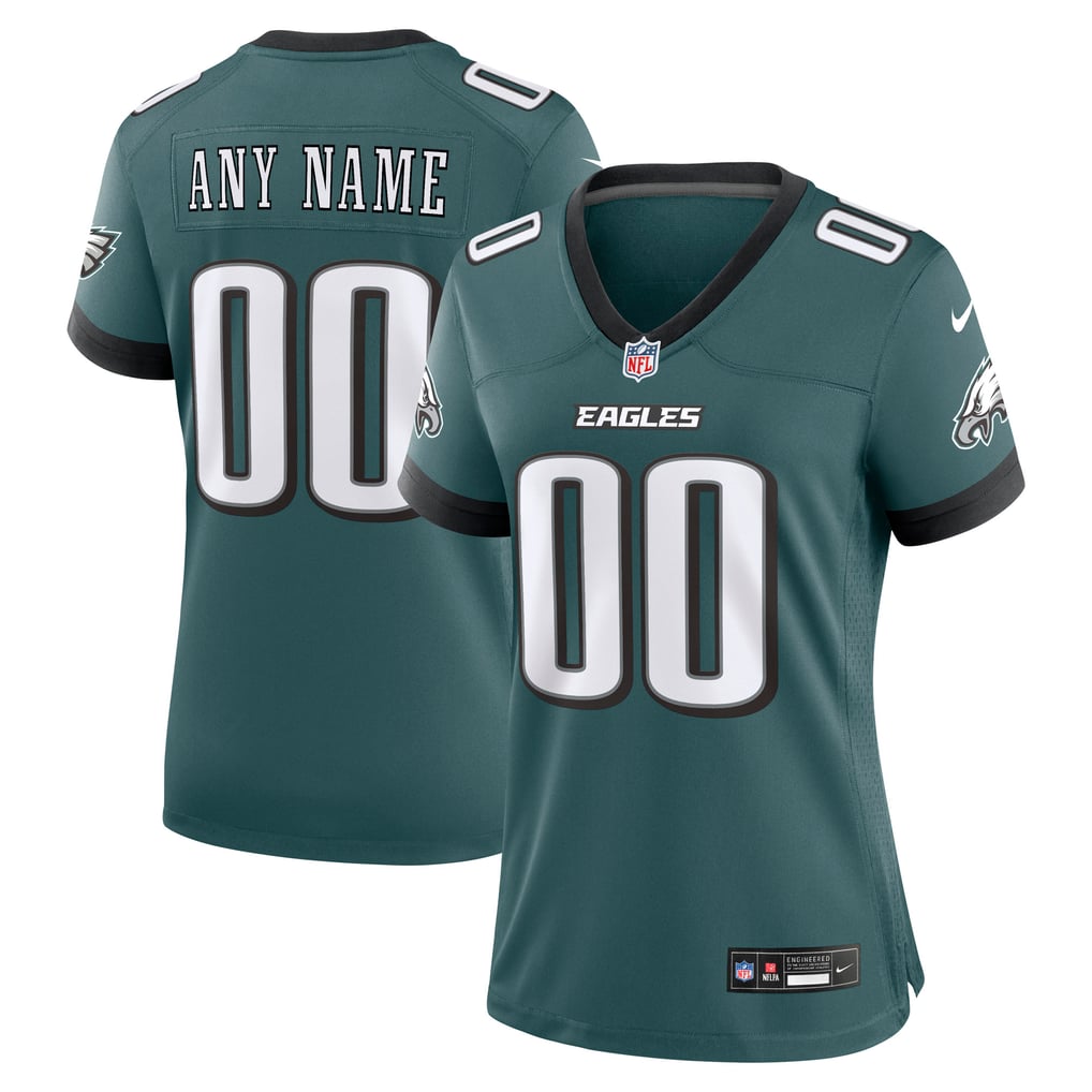 Women's Philadelphia Eagles Midnight Green Team Custom Game Jersey